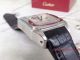 2017 Copy Cartier Santos 100 SS White Dial Black Leather Band 36mm Watch (3)_th.jpg